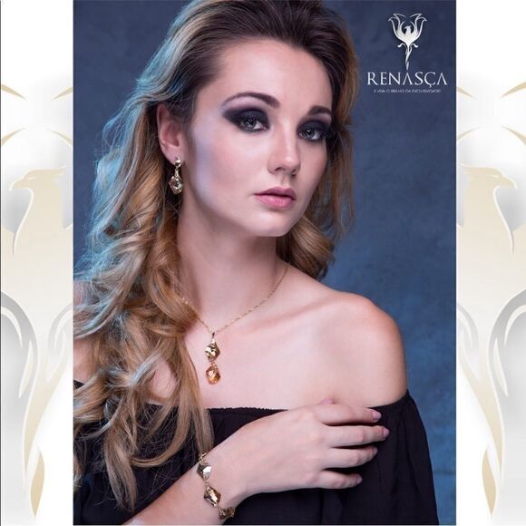 Swarovski authentic Crystals 18kGold Plated CHIC - Picture 4 of 13